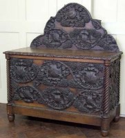 Lot 510 - 19th Century continental chest with applied grape and vine carving