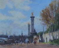 Lot 25 - Gordon Radford, Pont Alexandre, Paris, oil