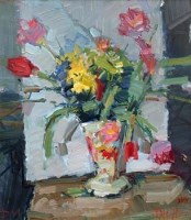 Lot 30 - Don McKinlay, Floral still life, oil