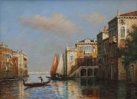 Lot 42 - S. Conti, Venetian scene, oil
