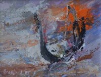 Lot 58 - Dorothy Bradford, Gondolier, oil