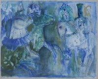 Lot 72 - David McClure, Horsemen With Ikons, watercolour