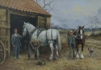 Lot 89 - John L. Chapman, The Country Smithy, gouache