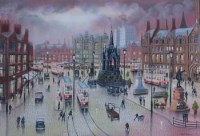 Lot 112 - Bernard McMullen, Albert Square, Manchester, pastel