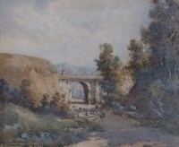 Lot 164 - Noel H. Leaver, A Road to the Hill, Italy, watercolour
