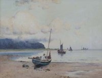 Lot 165 - John McDougal, Coastal scene with various shipping, watercolour