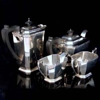 Lot 218 - Silver 4 piece tea set