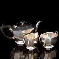 Lot 219 - Silver 3 piece tea set