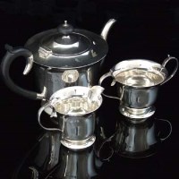 Lot 221 - Silver 3 piece tea set
