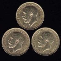 Lot 240 - Three George V gold sovereigns