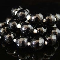 Lot 301 - Black onyx and pearl necklace with sterling catch