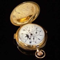 Lot 375 - 18ct gold repeating hunter pocket watch
