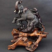 Lot 421 - Elephant figure on plinth