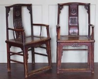 Lot 422 - Pair of Chinese hardwood thrones