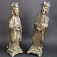 Lot 423 - Two Ming Dynasty Household Gods - Bronze (2)