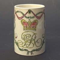 Lot 437 - Creamware mug circa 1813 commemorative of the French defeat by the Russians