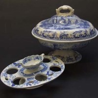 Lot 454 - 19th century Staffordshire pottery egg cruet