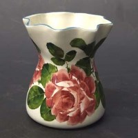 Lot 486 - Wemyss cabbage rose vase flared rim