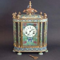Lot 528 - Cloisonne mantel clock