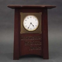 Lot 529 - Arts & Crafts mahogany clock