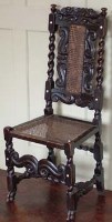 Lot 537 - Walnut  standard chair with cane panels and ivory