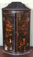Lot 538 - Chinoiserie bow fronted corner cupboard