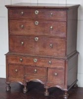 Lot 559 - Oak chest on stand
