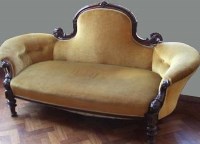 Lot 560 - Victorian walnut framed couch