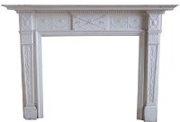 Lot 571 - Painted pine neo-classical fireplace surround