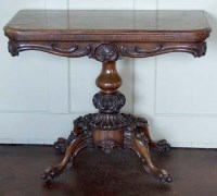 Lot 572 - Victorian rosewood fold-over table