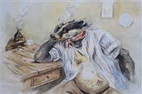 Lot 289 - Jonathan Walker, "Bill waits silently for Bufo", watercolour.