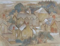 Lot 147 - Emmanuel Levy, Rural village, watercolour and ink