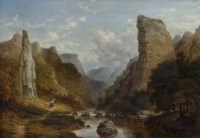 Lot 201 - English School, 19th century, Dovedale. Ilam Rock & Pickering Tor, oil