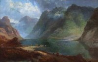 Lot 204 - J. Taylor, Highland scene with figure, oil