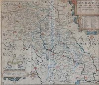 Lot 250 - Christopher Saxton and William Kip, Northamtoniae - map of Northamptonshire