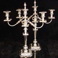 Lot 282 - Pair of Barker Ellis electro-plated candelabra