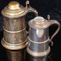 Lot 283 - Sheffield plate lidded tankard