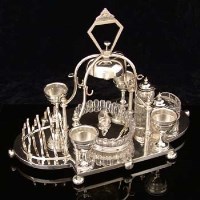 Lot 284 - Electro-plated egg and toast stand with bell