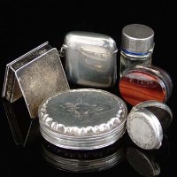 Lot 295 - Silver vestas case and five small boxes