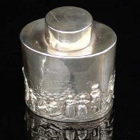 Lot 320 - Oval silver tea canister