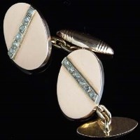 Lot 399 - Pair of rose-cut diamond and gold cufflinks