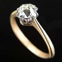 Lot 402 - Single stone Peruzzi-cut diamond ring, 5.2mm, in
