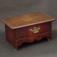 Lot 433 - Oak squat stool fitted with a drawer