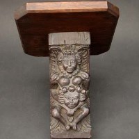 Lot 435 - Carved oak capital as a bracket