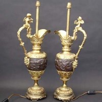 Lot 463 - Pr of spelter table lamps