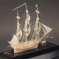 Lot 487 - Bone prisoner of war and three masted tall ships