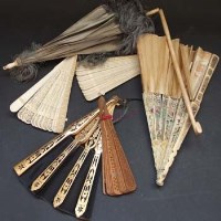 Lot 495 - Five fans plus parasol