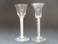 Lot 523 - Air twist glass and an opaque twist glass