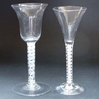 Lot 525 - Two twist stem wine glasses