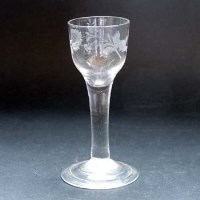 Lot 528 - Wine glass with etched bowl